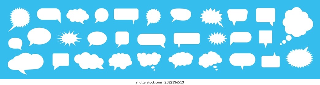Speech Bubble set. Talk bubble. Blank empty vector white speech bubbles.