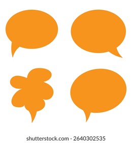 Speech Bubble set. Talk bubble. Blank empty vector white speech bubbles. Speak bubble text, cartoon chatting box, message box. Cartoon balloon word design 
