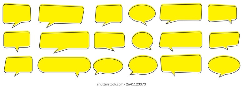 Speech Bubble set. Talk bubble. Blank empty vector white speech bubbles. simple flat design. text box and message icon collection on a white background. vector illustration. eps 10