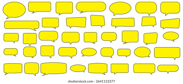 Speech Bubble set. Talk bubble. Blank empty vector white speech bubbles. simple flat design. text box and message icon collection on a white background. vector illustration. eps 10