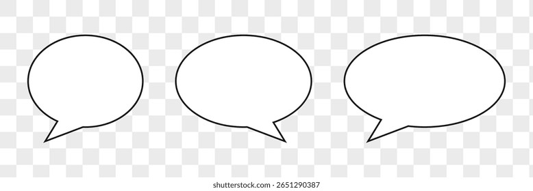Speech Bubble set. Talk bubble. Blank empty vector white speech bubbles. Speak bubble text, cartoon chatting box, message box. Cartoon balloon word design