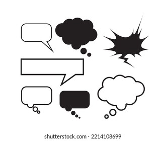 Speech Bubble set. Talk bubble. Cloud speech bubbles collection. Vector Illustration. 