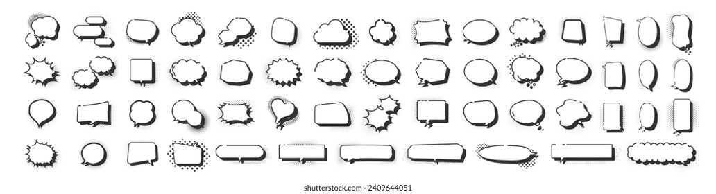 Speech Bubble set. Talk bubble. Cloud speech bubbles collection. Cartoon vector illustration