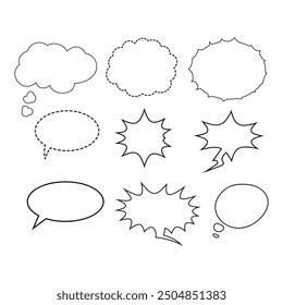 Speech Bubble set and Talk bubble. Cloud speech bubbles collection. Vector Format