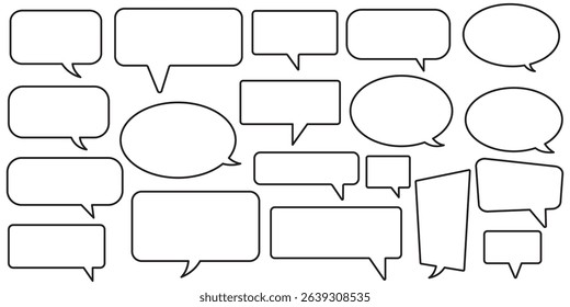 Speech Bubble set. Talk bubble. Cloud speech bubbles collection. message icon or logo isolated sign symbol.Comment icon speech bubble symbol. comic dialog clouds. Talk and think vector comics bubbles 