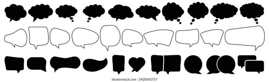 Speech Bubble set. Talk bubble collection. Cloud speech bubbles. Isolated vector elements.