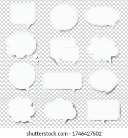 Speech Bubble Set Transparent Background With Gradient Mesh, Vector Illustration