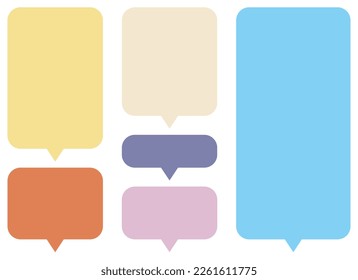 Speech bubble set vector illustration isolated on white