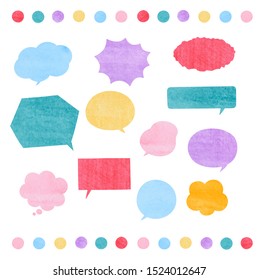 Speech bubble set  (watercolor pencil  texture)