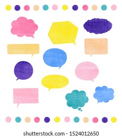 Speech bubble set  (watercolor pencil  texture)