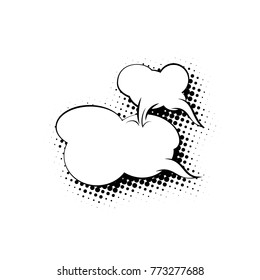 Speech Bubble Shadow of a Speech Bubble in the Form of Dots Dialog Black and White Vector Illustration