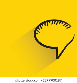 speech bubble with shadow on yellow background