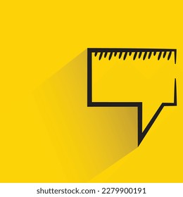 speech bubble with shadow on yellow background
