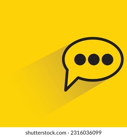 burbuja de habla con sombra sobre fondo amarillo