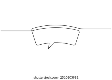 Speech bubble shape continuous one line drawing of isolated outline vector icon