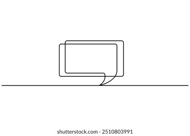 Forma de balão de fala desenho contínuo de uma linha de ícone de vetor de contorno isolado