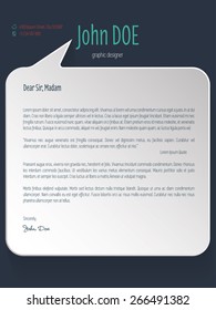 Speech bubble shaped cover letter design for resume