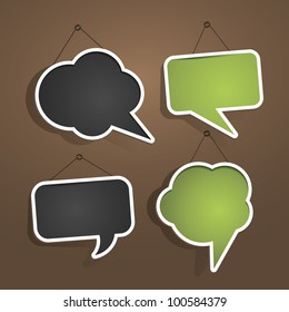 Speech bubble shaped frames on the wall