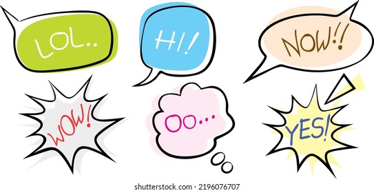 Formas de burbuja de voz. Con pincel de pintura. En el elemento Vector.