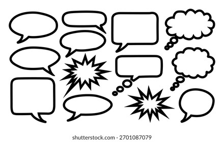 Sprachblasenformen für Social Media und Grafikdesign