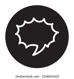 Speech bubble sharp form color line icon.  Communication cloud. Online chatting