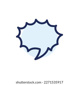 Speech bubble sharp form color line icon.  Communication cloud. Online chatting