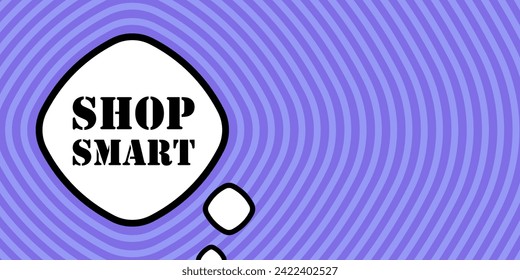 Burbuja de voz con texto de compra inteligente. El estilo retro del cómic boom. Estilo de arte pop. Icono de línea de vector para negocios y publicidad