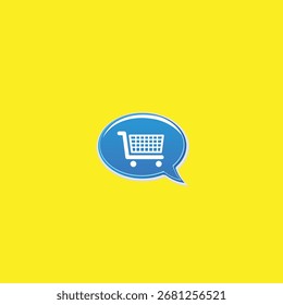 Speech Bubble shopping vrt lcon sobre Vector de stock