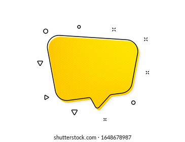 Speech bubble sign. Chat comment icon. Social media message symbol. Yellow circles pattern. Classic chat message icon. Geometric elements. Vector