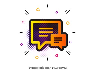 Signo de burbuja de discursos. Patrón de círculos de semitonos.Icono de chat. Símbolo de comunicación o comentario. Icono de comentario plano clásico. Vector