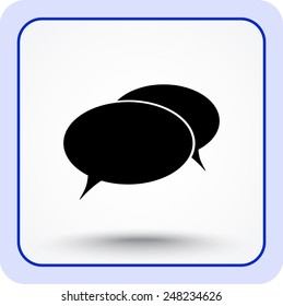 Speech bubble sign icon, vector illustration. Flat design style