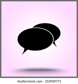 Speech bubble sign icon, vector illustration. Flat design style