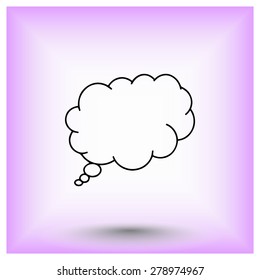 Speech bubble sign icon, vector illustration. Flat design style