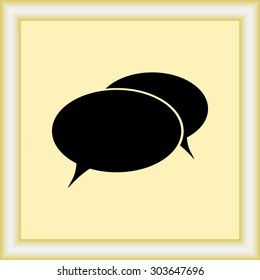 Speech bubble sign icon, vector illustration. Flat design style