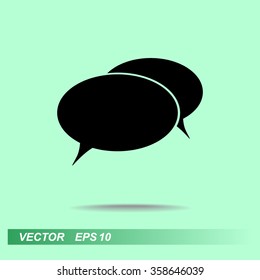 Speech bubble sign icon, vector illustration. Flat design style