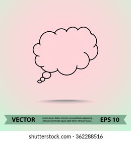 Speech bubble sign icon, vector illustration. Flat design style