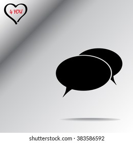 Speech bubble sign icon, vector illustration. Flat design style