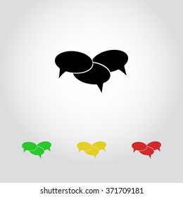 Speech bubble sign icons, vector illustration. Flat design style 