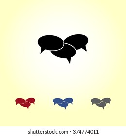 Speech bubble sign icons, vector illustration. Flat design style 