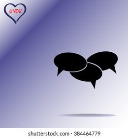 Speech bubble sign icons, vector illustration. Flat design style 