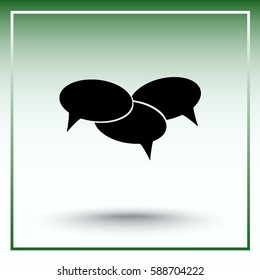 Speech bubble sign icons, vector illustration. Flat design style 