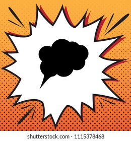 Speech bubble sign illustration. Vector. Comics style icon on pop-art background.