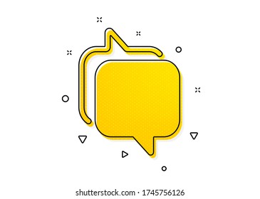 Signo de burbuja de voz. Icono de Messenger. Símbolo del mensaje de conversación. Patrón de círculos amarillos. Icono de mensajero clásico. Elementos geométricos. Vector