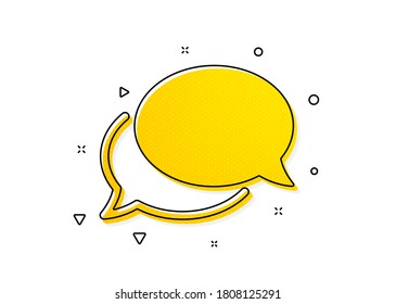 Speech bubble sign. Messenger icon. Chat message symbol. Yellow circles pattern. Classic messenger icon. Geometric elements. Vector