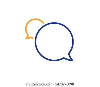 Speech bubble sign. Messenger line icon. Chat message symbol. Colorful outline concept. Blue and orange thin line messenger icon. Vector