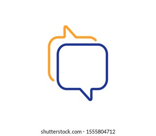 Speech bubble sign. Messenger line icon. Chat message symbol. Colorful outline concept. Blue and orange thin line messenger icon. Vector