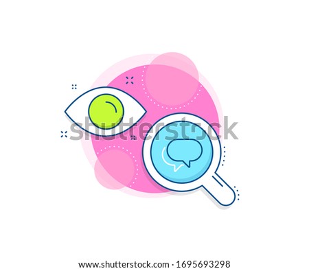 Speech bubble sign. Research complex icon. Talk bubble line icon. Chat message symbol. Analytics or analysis banner. Talk bubble sign. Vector