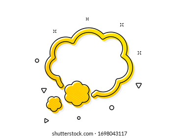  Signo de burbuja de discursos. Icono de burbuja de charla. Símbolo del mensaje de chat. Patrón de círculos amarillos. Icono de burbuja de charla clásica. Elementos geométricos. Vector