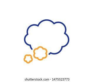 Speech bubble sign. Talk bubble line icon. Chat message symbol. Colorful outline concept. Blue and orange thin line talk bubble icon. Vector