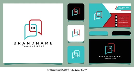Sprechblase Schild. Sprechen Sie mit einem Blasenzeilensymbol. Chat-Nachrichtensymbol mit Vorlage für Visitenkartendesign